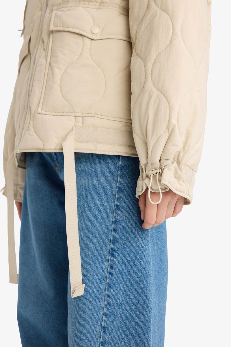 DeFacto Beige Woman Waterproof Relax Fit Jacket Casual - Image 5